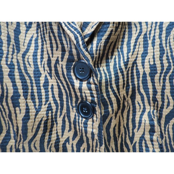 Maggie Barnes Plus Size 2x 22/24 Brown & Black Zebra Print Jacket Blazer 3/4 Sl - Picture 3 of 6